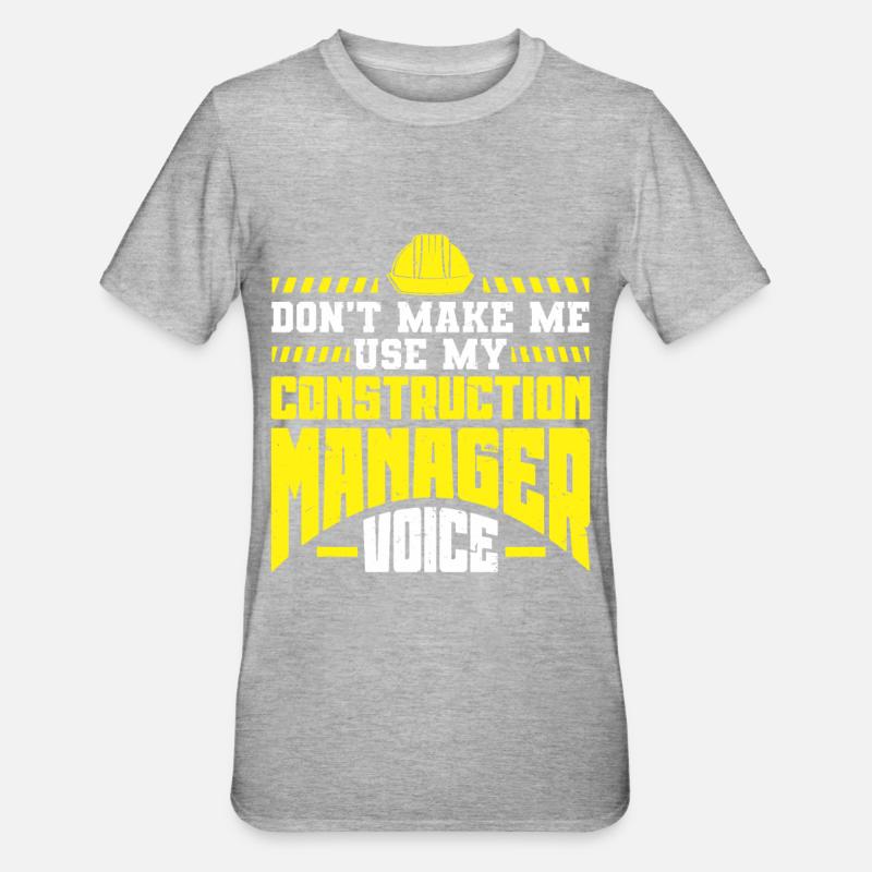Construction Project Manager - Unisex Polycotton T-Shirt - heather grey
