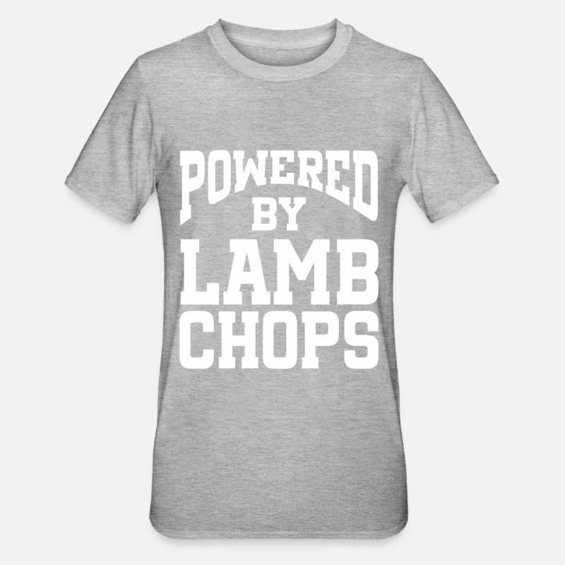 Powered By Lamb Chops - Unisex Polycotton T-Shirt - heather grey