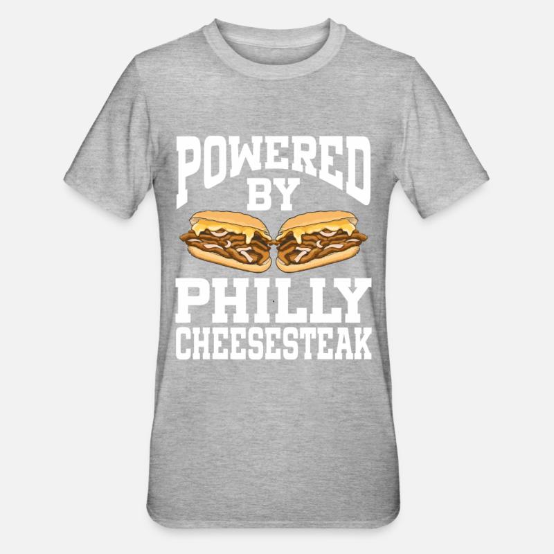 Powered By Philly Cheesesteak - Unisex Polycotton T-Shirt - heather grey