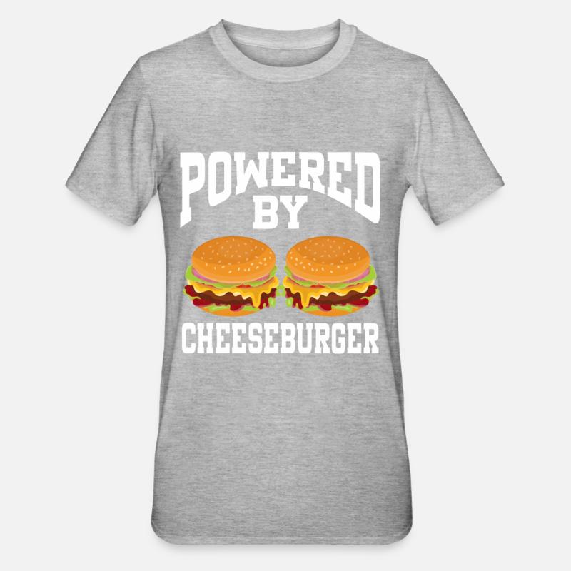 Propulsé par Cheeseburger - T-shirt polycoton Unisexe - gris chiné