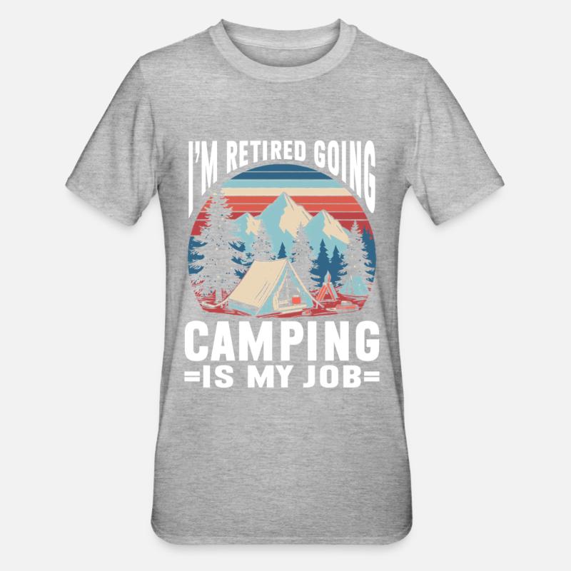 Camping Feu de camp Camper - T-shirt polycoton Unisexe - gris chiné