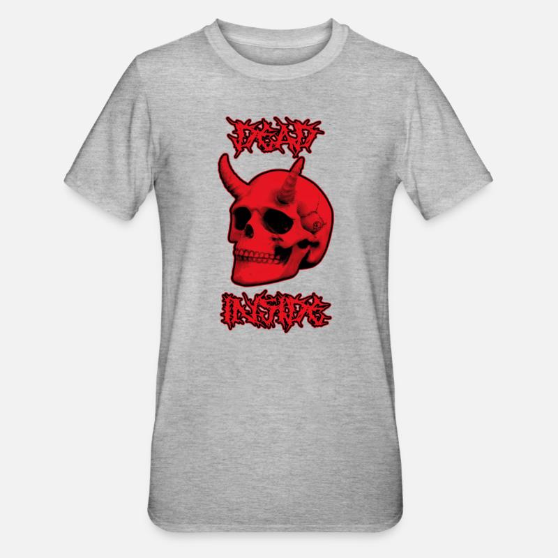 Devil Skull Dead Inside - T-shirt polycoton Unisexe - gris chiné