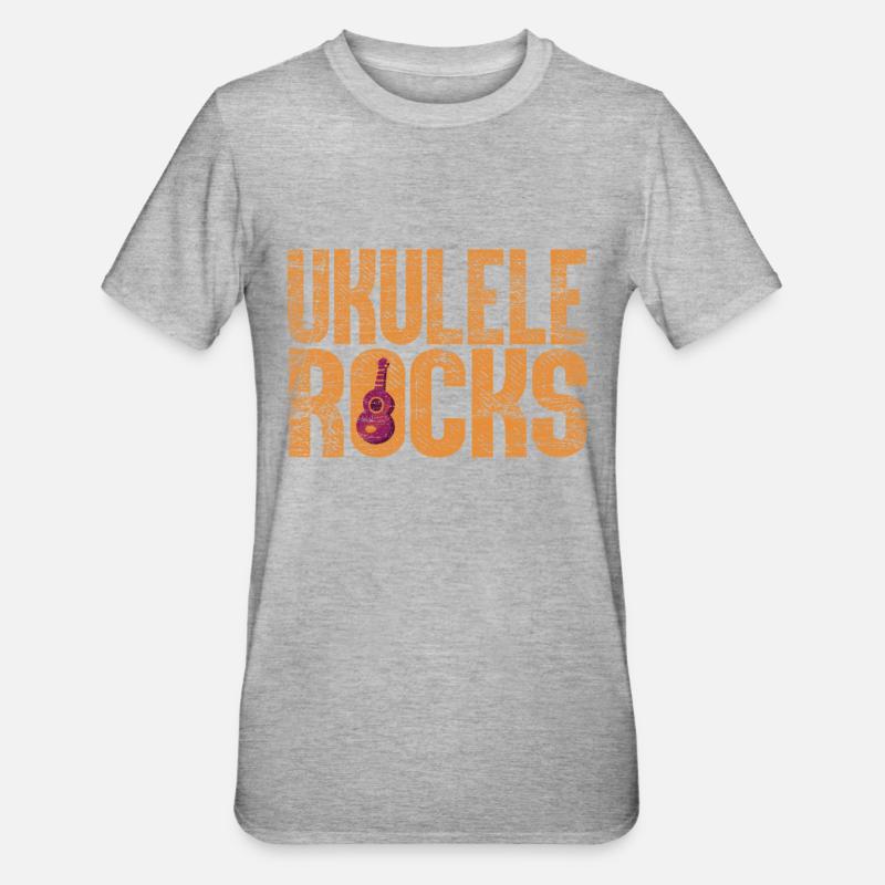 Roches de ukulélé - T-shirt polycoton Unisexe - gris chiné