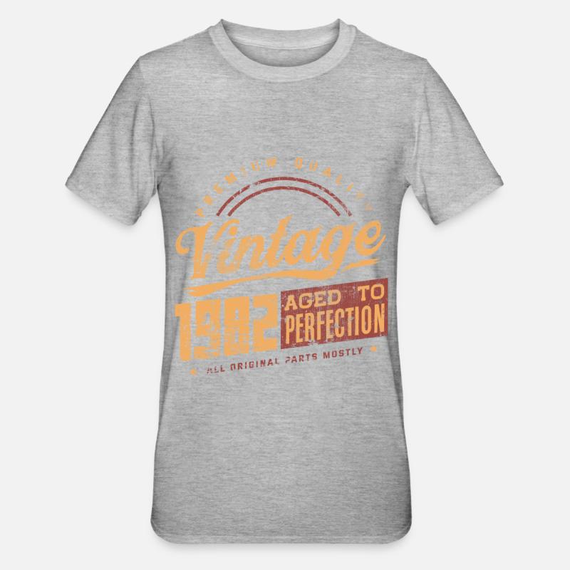 Anniversaire né en 1982 - T-shirt polycoton Unisexe - gris chiné