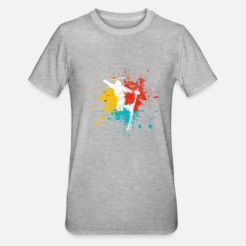 ski - T-shirt polycoton Unisexe - gris chiné