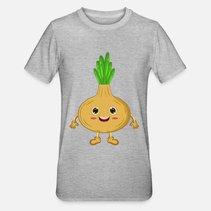 Bande dessinée d'oignon - T-shirt polycoton Unisexe - gris chiné