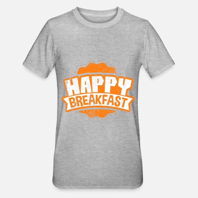 Frühstück - Unisex Polycotton T-Shirt - Grau meliert