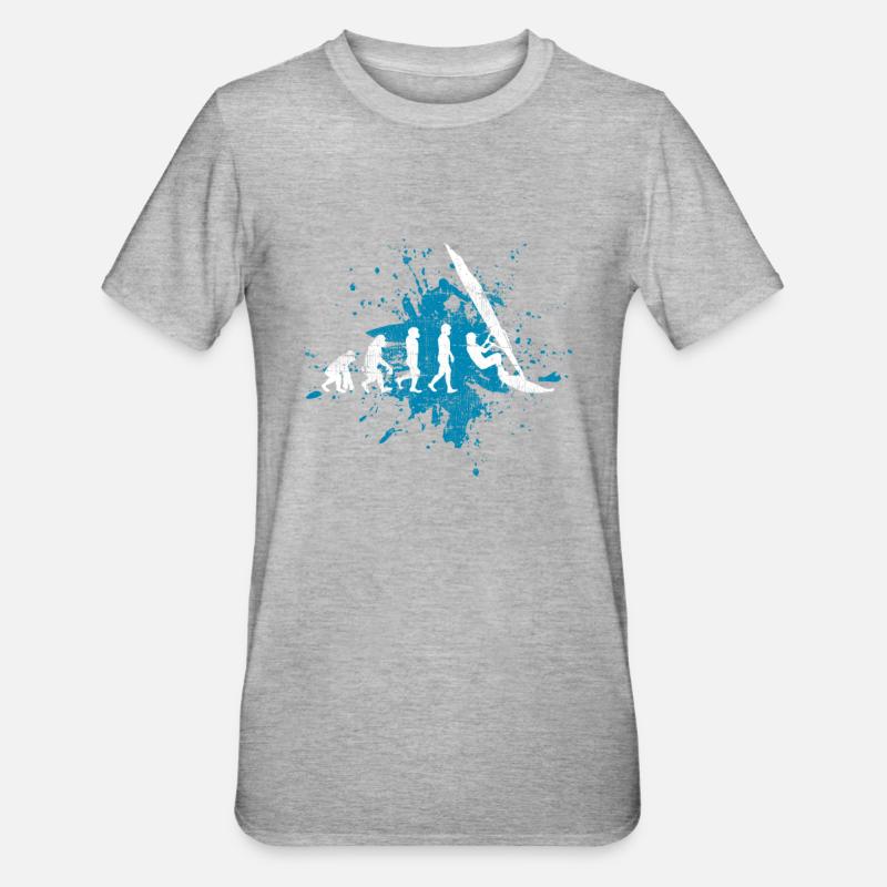 Windsurfing surfer evolution - Unisex Polycotton T-Shirt - heather grey