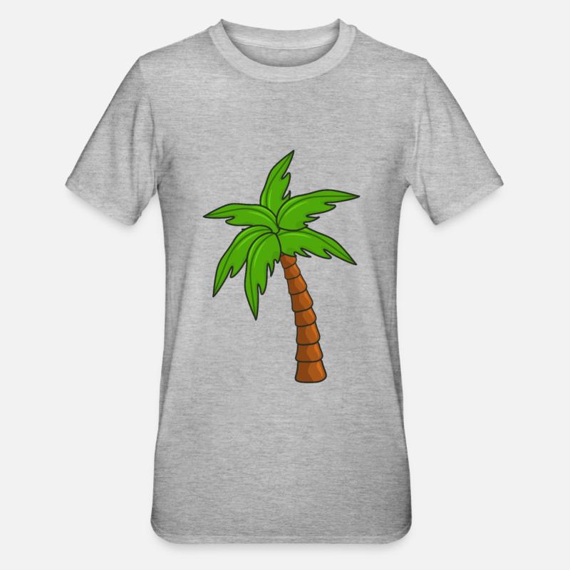 palm tree - Unisex Polycotton T-Shirt - heather grey
