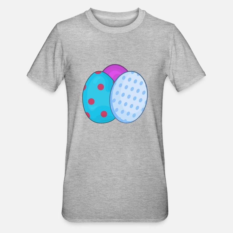 Easter easter eggs - Unisex Polycotton T-Shirt - heather grey
