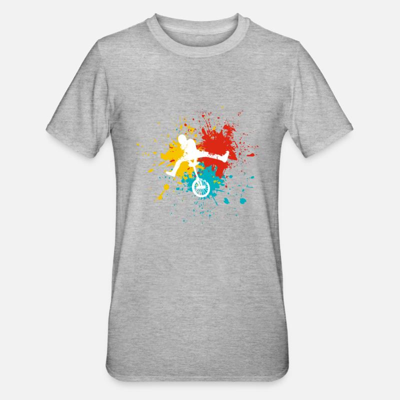 Monocycle - T-shirt polycoton Unisexe - gris chiné