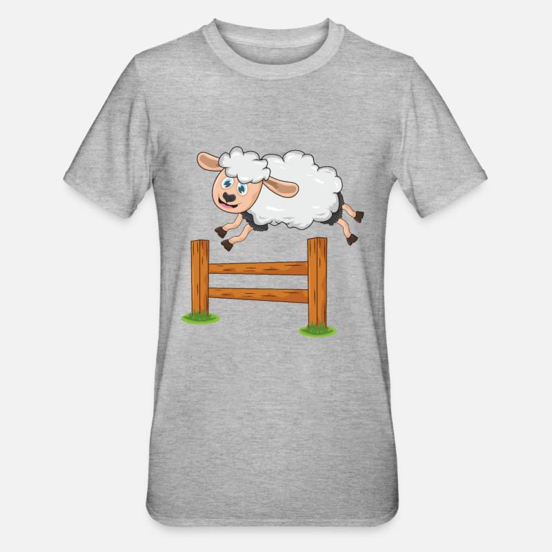 Schaf - Unisex Polycotton T-Shirt - Grau meliert