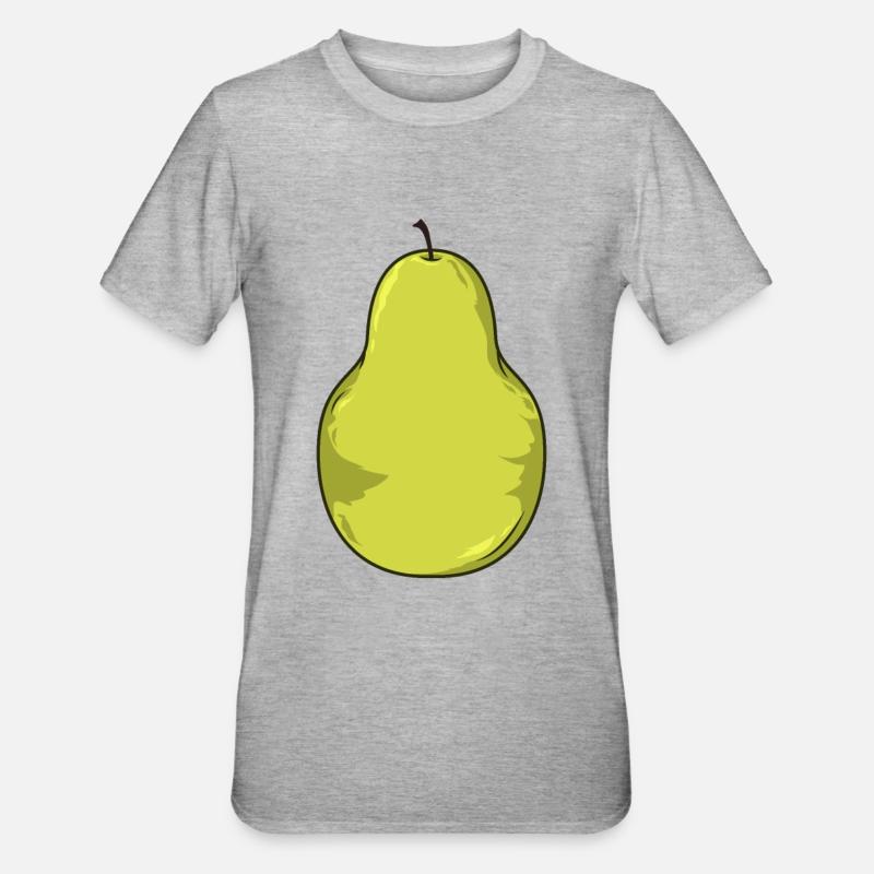 Birne - Unisex Polycotton T-Shirt - Grau meliert