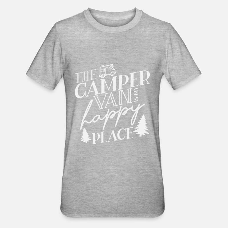 Wohnmobil Camping - T-shirt polycoton Unisexe - gris chiné