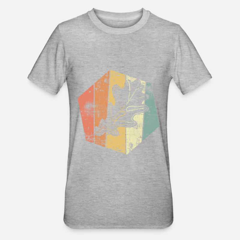Eiche Blatt retro Natur Wald - T-shirt polycoton Unisexe - gris chiné