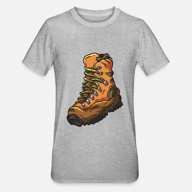 Wanderschuh Wandern - Unisex Polycotton T-Shirt - Grau meliert