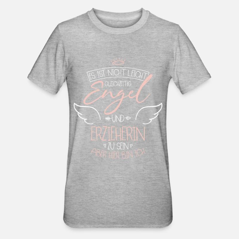 Erzieherin - Unisex Polycotton T-Shirt - Grau meliert