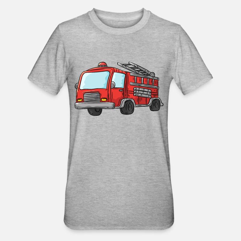 Pompier pompier véhicule - T-shirt polycoton Unisexe - gris chiné