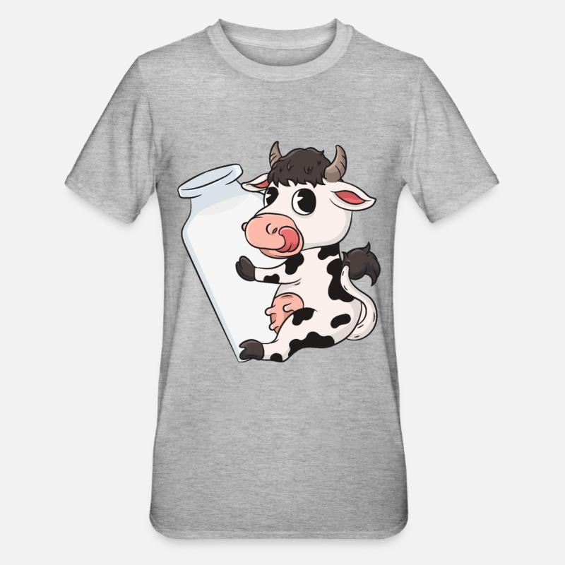 Vache lait - T-shirt polycoton Unisexe - gris chiné