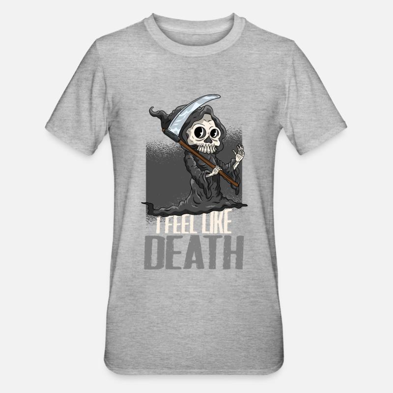 Death Grim Reaper Halloween - T-shirt polycoton Unisexe - gris chiné