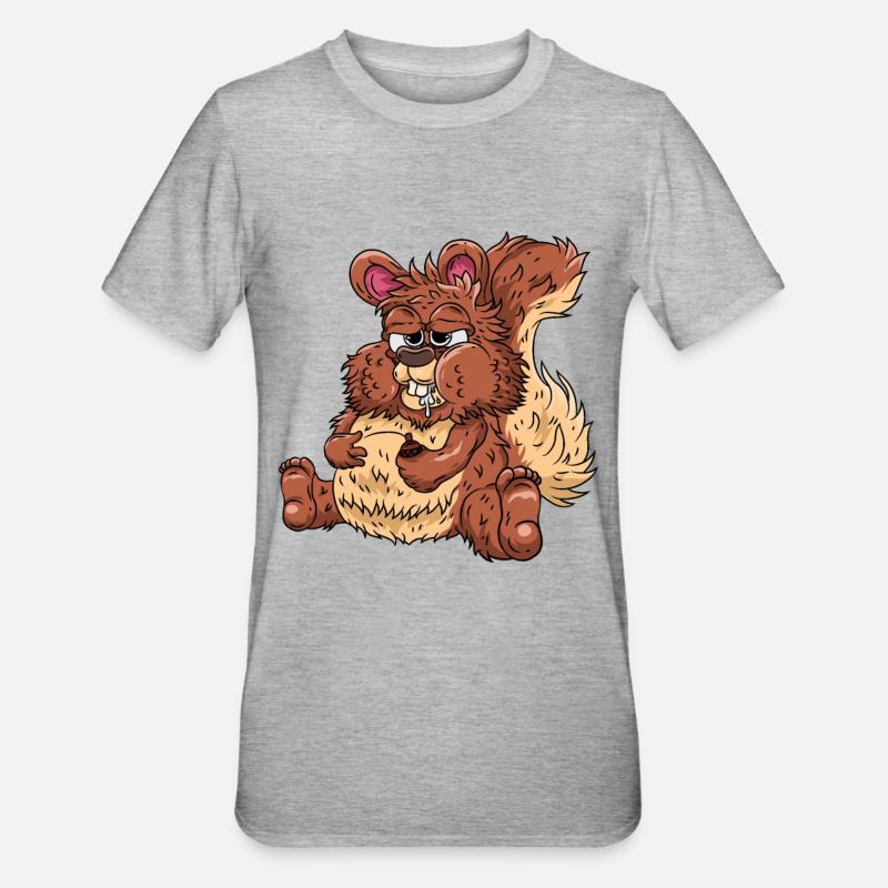 Thick squirrel - Unisex Polycotton T-Shirt - heather grey