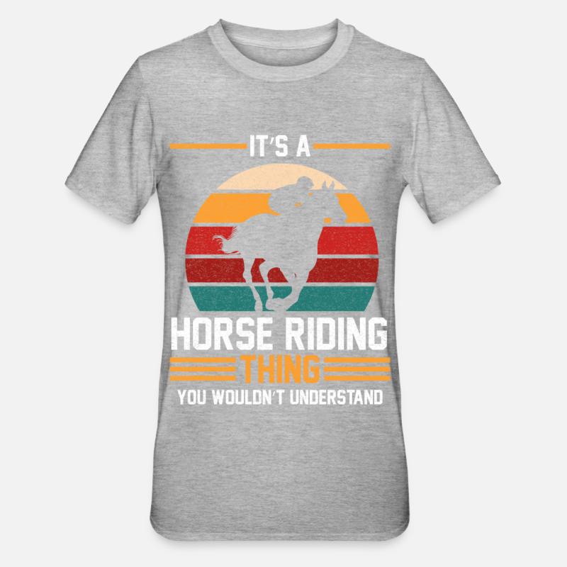 Reiten Lehrer Geschenk - Unisex Polycotton T-Shirt - Grau meliert