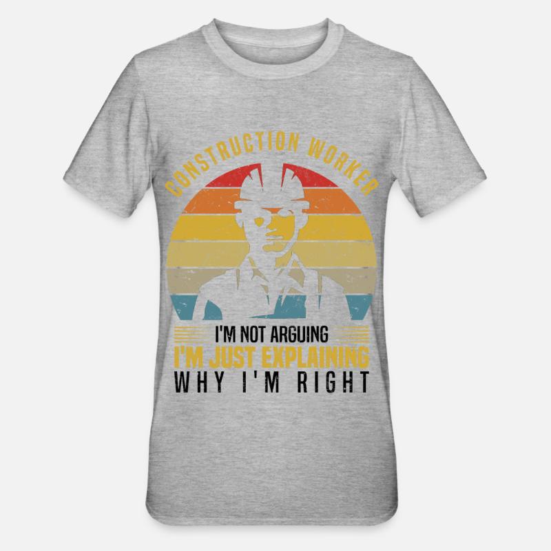 Construction worker - Unisex Polycotton T-Shirt - heather grey