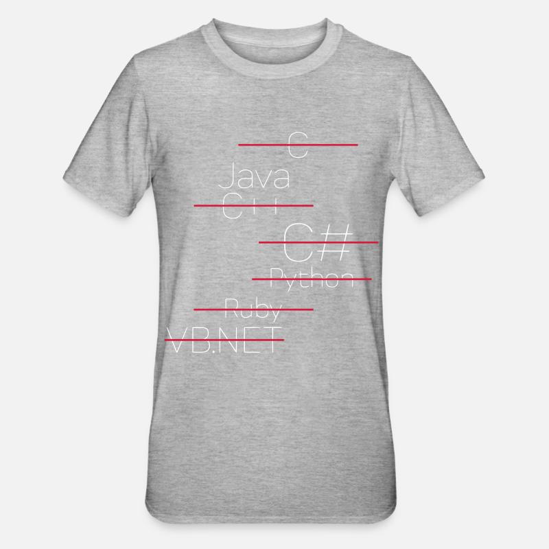 JAVA CODING / PROGRAMMIERSPRACHE - Unisex Polycotton T-Shirt - Grau meliert