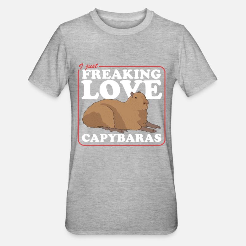 Capybara Capybara Capybaras Cadeau - T-shirt polycoton Unisexe - gris chiné