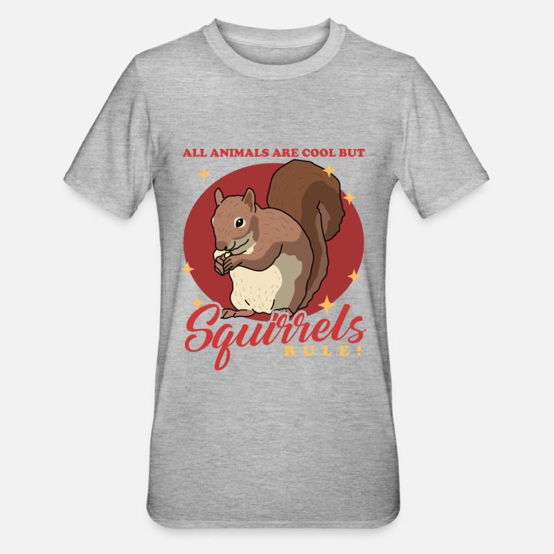 Süße Eichhörnchen Grauhörnchen Hörnchen Geschenk - Unisex Polycotton T-Shirt - Grau meliert