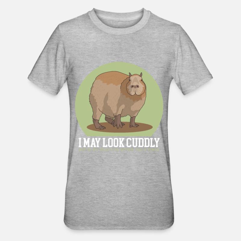 Capybara Capybaras Capybara Capybara Cadeau - T-shirt polycoton Unisexe - gris chiné