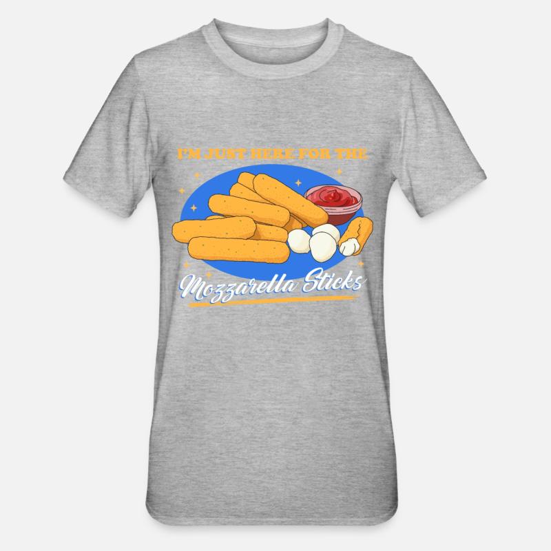 Mozzarella Sticks Cheese Gift - Unisex Polycotton T-Shirt - heather grey