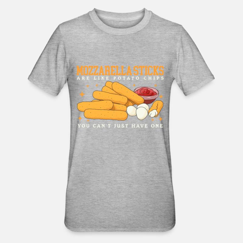 Mozzarella Sticks | Mozzarella Sticks Gift - Unisex Polycotton T-Shirt - heather grey