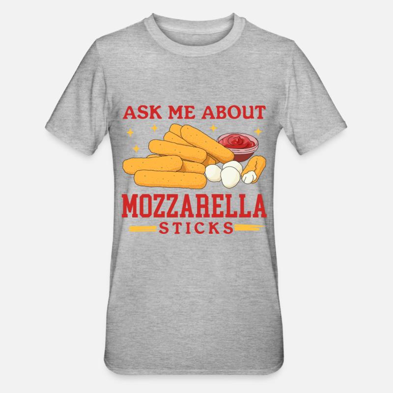Mozzarella Sticks Cheese Lover Gift - Unisex Polycotton T-Shirt - heather grey
