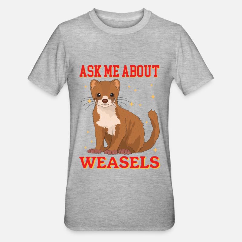 Weasel Mouse Weasel Hermännchen Gift - Unisex Polycotton T-Shirt - heather grey