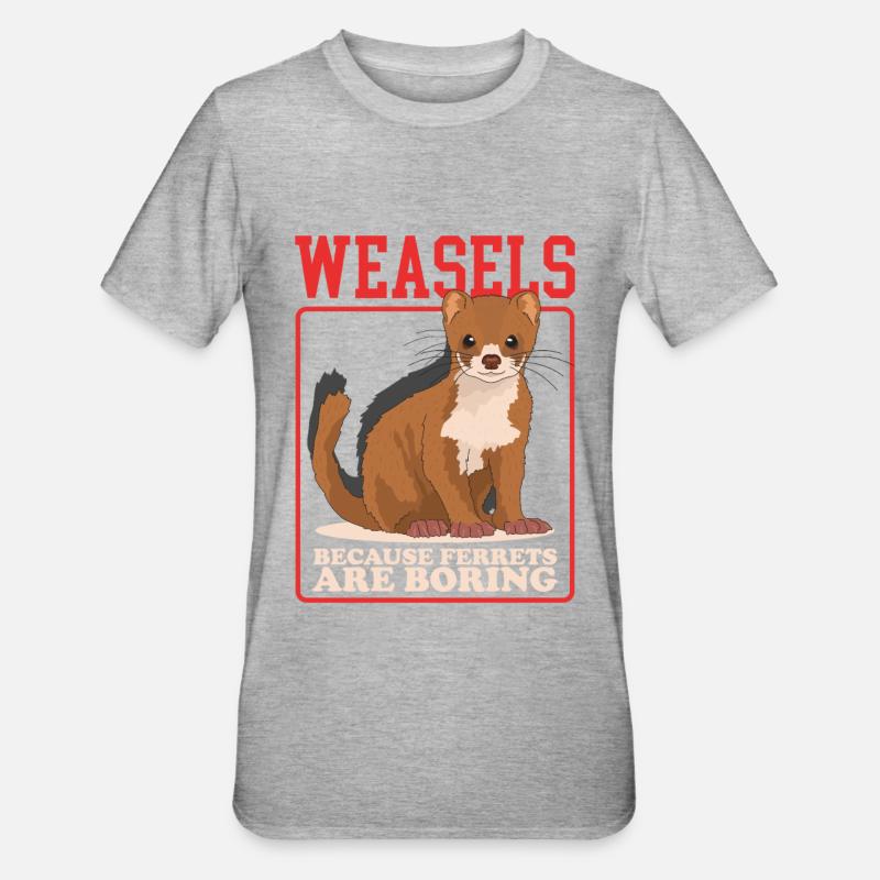 Weasel Mouse Weasel Hermännchen Gift - Unisex Polycotton T-Shirt - heather grey
