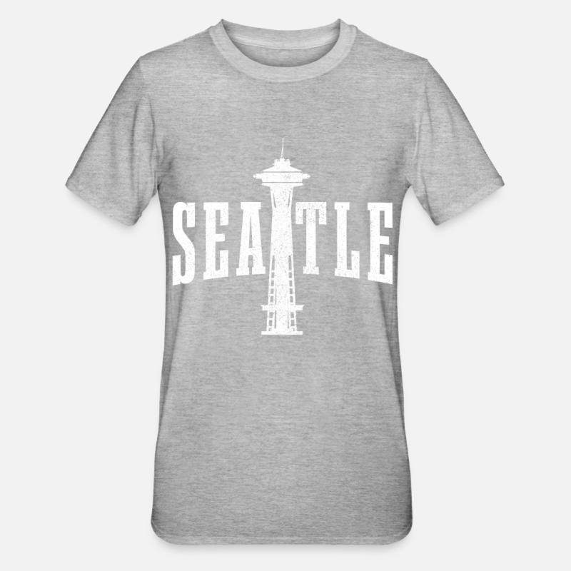 Seattle Washington Souvenir Gift - Unisex Polycotton T-Shirt - heather grey