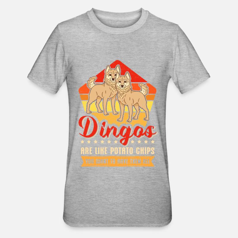 Dingo Australische Dingos Hunde Geschenk - Unisex Polycotton T-Shirt - Grau meliert