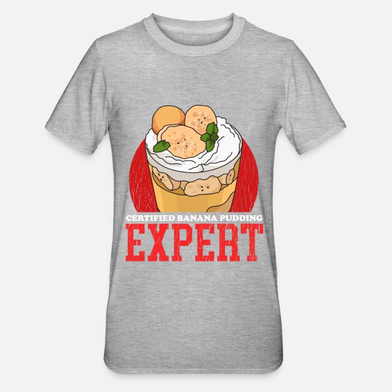 Bananenpudding | Bananen Pudding Geschenk - Unisex Polycotton T-Shirt - Grau meliert