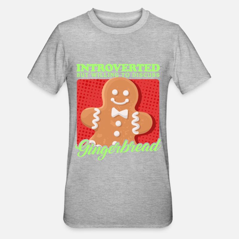 Lebkuchenmann Lebkuchen Geschenk - Unisex Polycotton T-Shirt - Grau meliert