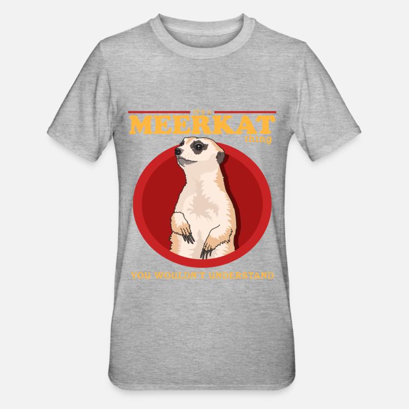 Erdmännchen Lustiges Erdmännchen Geschenk - Unisex Polycotton T-Shirt - Grau meliert
