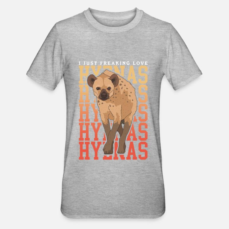 Hyäne Hyänen Tüpfelhyäne Geschenk - Unisex Polycotton T-Shirt - Grau meliert