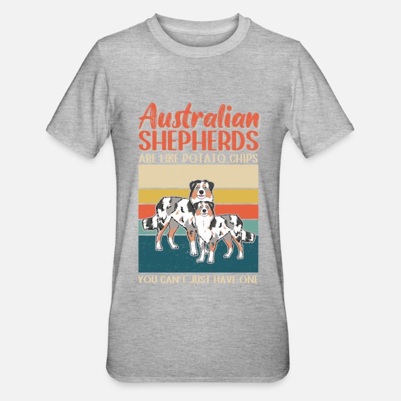 Australian Shepherd Aussie Dogs Gift - Unisex Polycotton T-Shirt - heather grey
