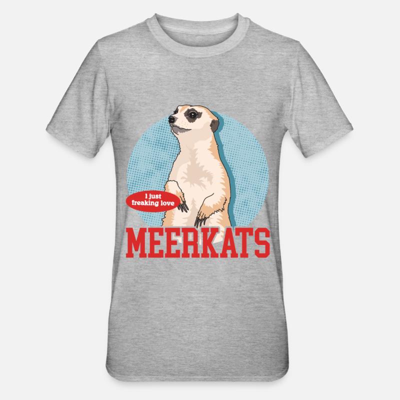 Suricate Drôle Cadeau de Suricate - T-shirt polycoton Unisexe - gris chiné