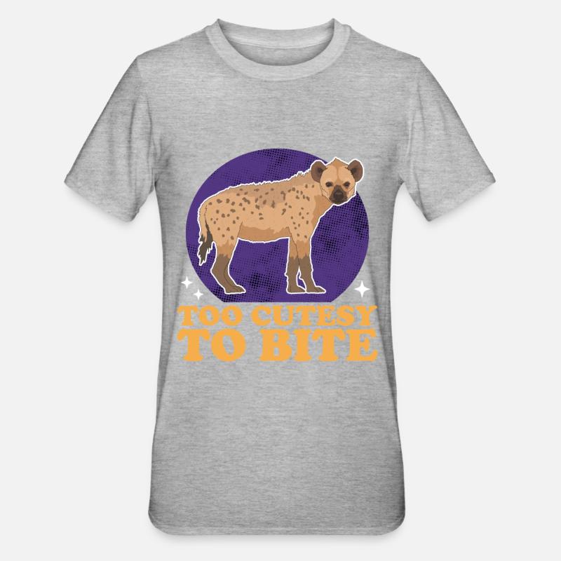 Hyäne Tüpfelhyäne Hyänen Geschenk - Unisex Polycotton T-Shirt - Grau meliert