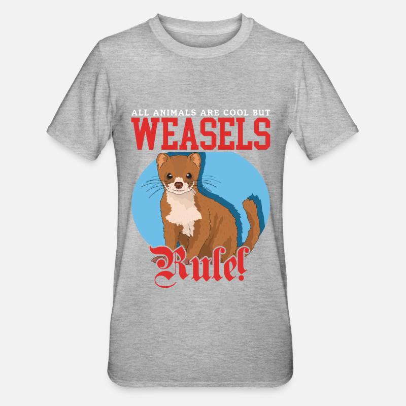 Weasel Mouse Weasel Hermännchen Gift - Unisex Polycotton T-Shirt - heather grey