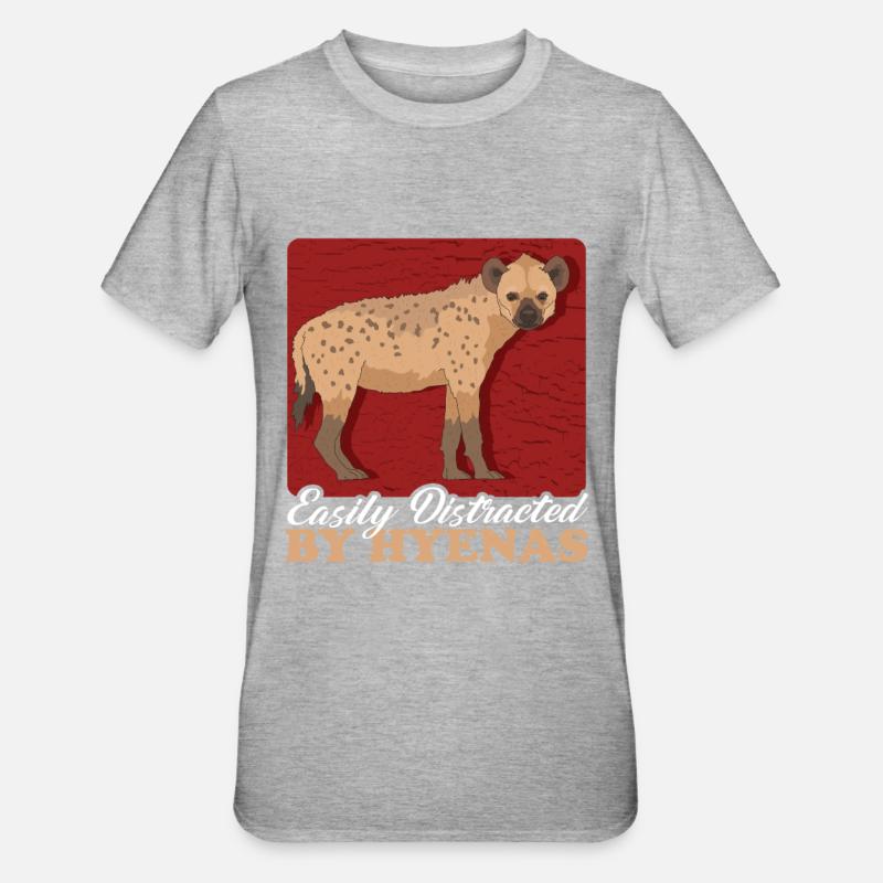 Hyäne Tüpfelhyäne Hyänen Geschenk - Unisex Polycotton T-Shirt - Grau meliert