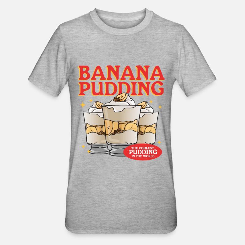 Bananenpudding Bananen-Pudding Geschenk - Unisex Polycotton T-Shirt - Grau meliert