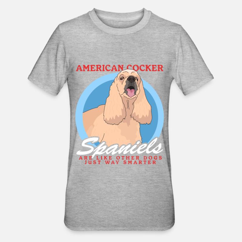 American Cocker Spaniel Gift - Unisex Polycotton T-Shirt - heather grey