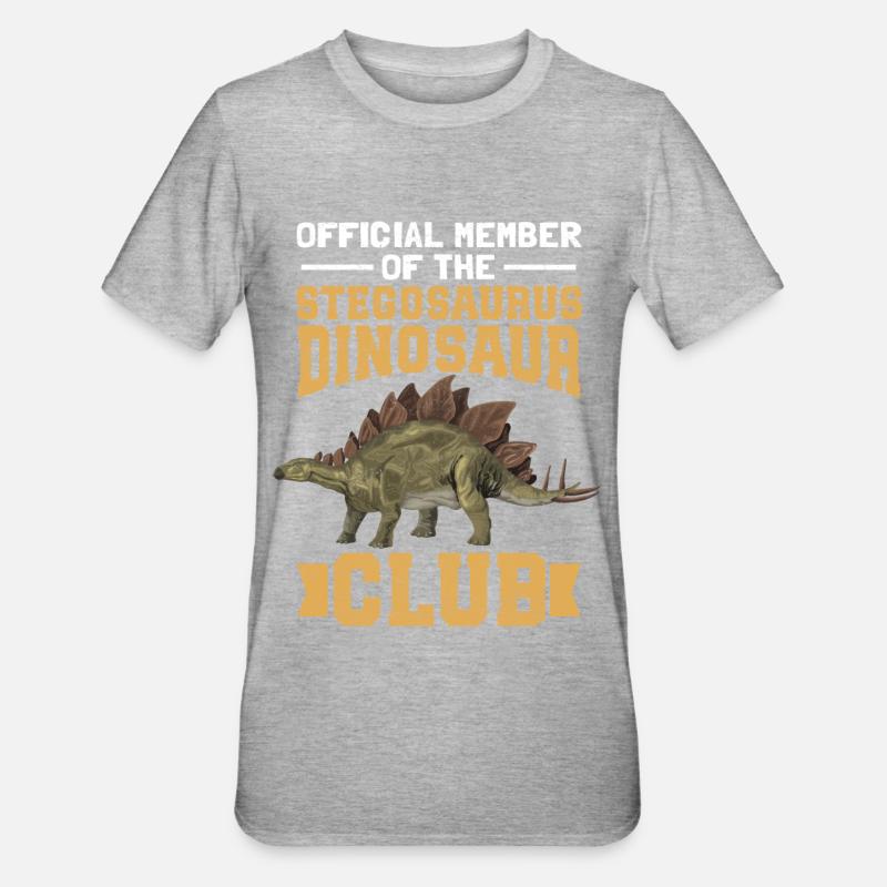 Stegosaurus Dinosaur Dino Gift - Unisex Polycotton T-Shirt - heather grey